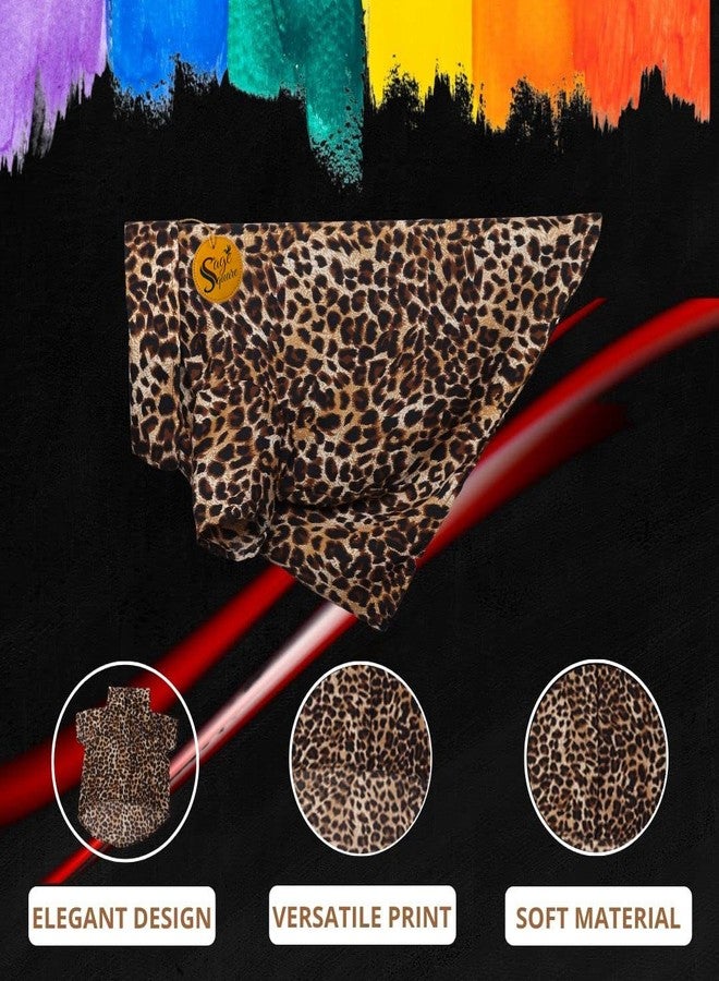 سايج سكوير قميص كلاب من قماش ناعم ومريح من Sage Square | تصميم عصري وجذاب للحيوانات الأليفة | خفيف الوزن وناعم | ملابس مريحة وجيدة التهوية للكلاب | طقم صدرية أنيق (مقاس XXXL - 30 بوصة) (بنقشة الفهد) - Image 3